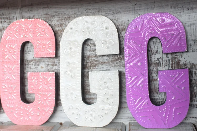 15cm wall letter G in assorted colours displayed against a plain background