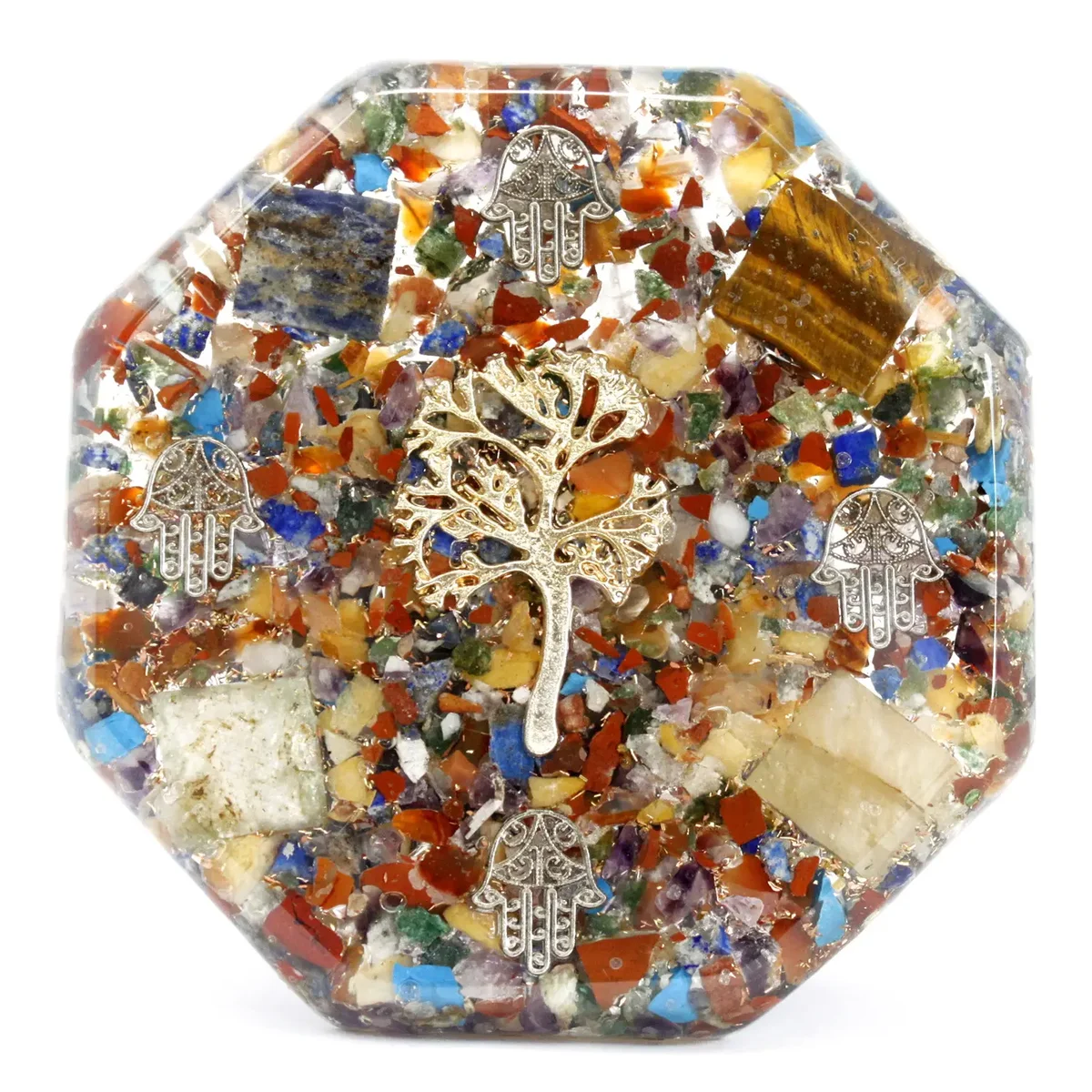 Large tree of life orgonite desk power pack, decorative and functional