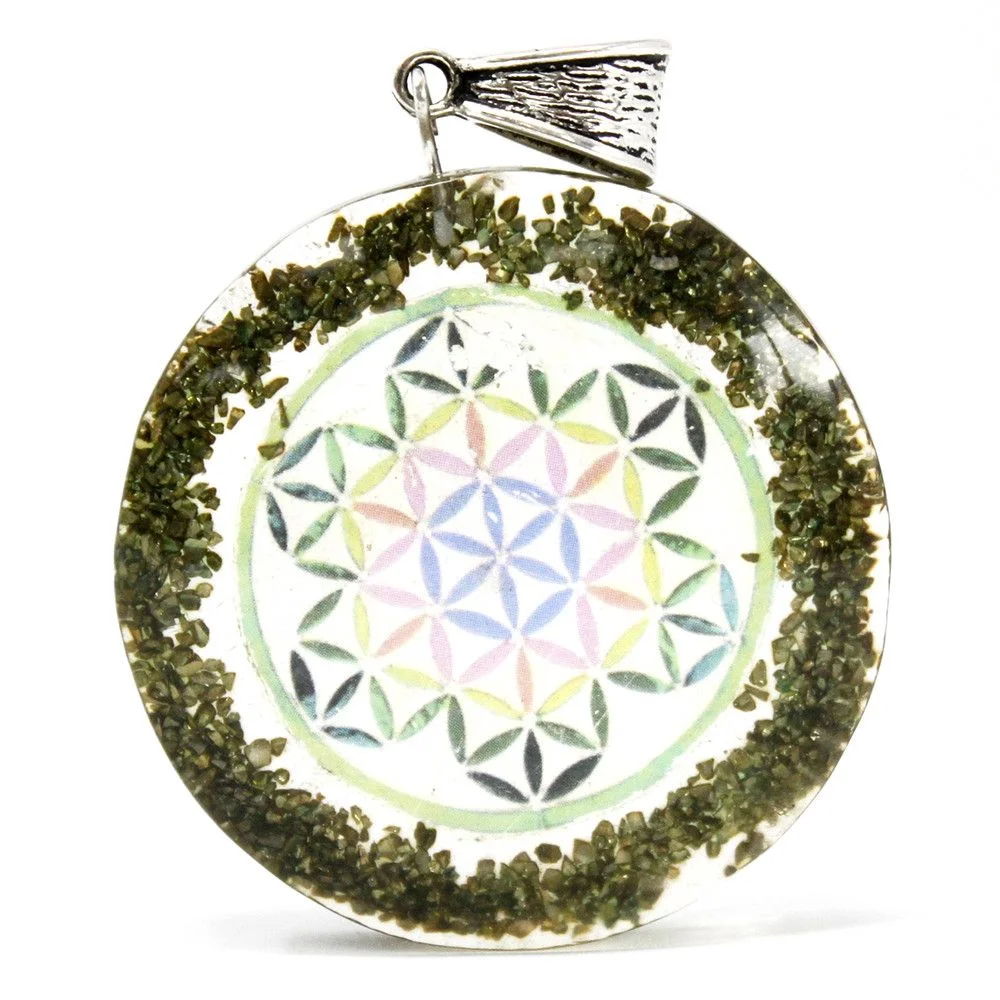 greenstone mandala pendant
