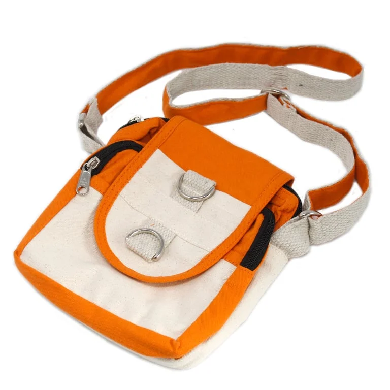 Travel bag turmeric in natural style, simple design.