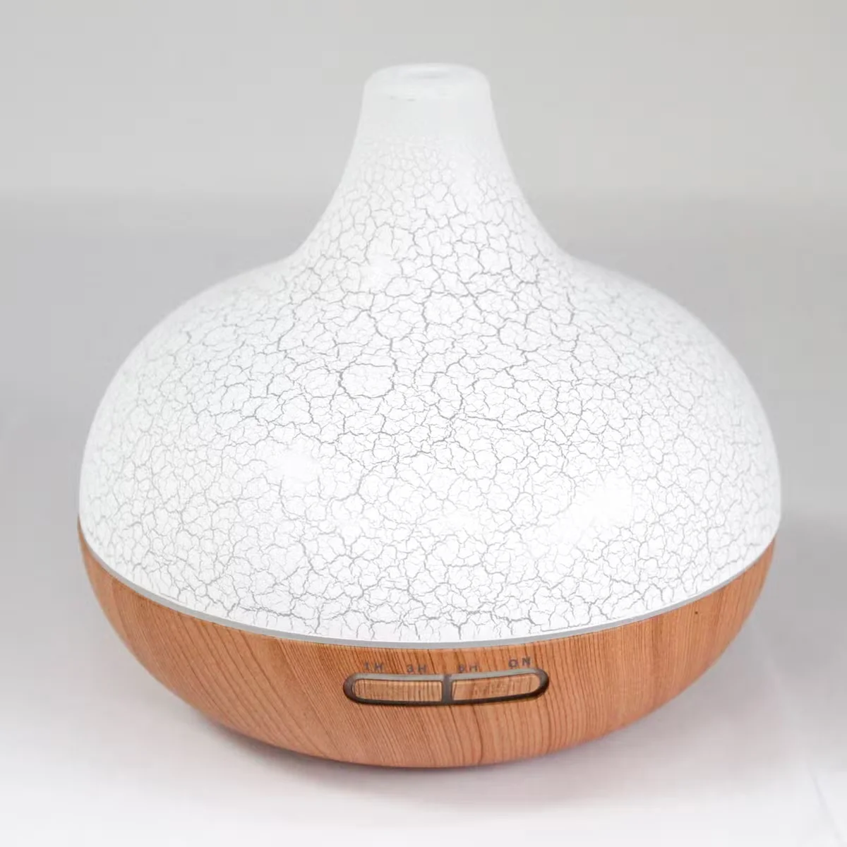 Santorini shell effect diffuser with USB port, colour changing lights, and built-in timer shown on white background