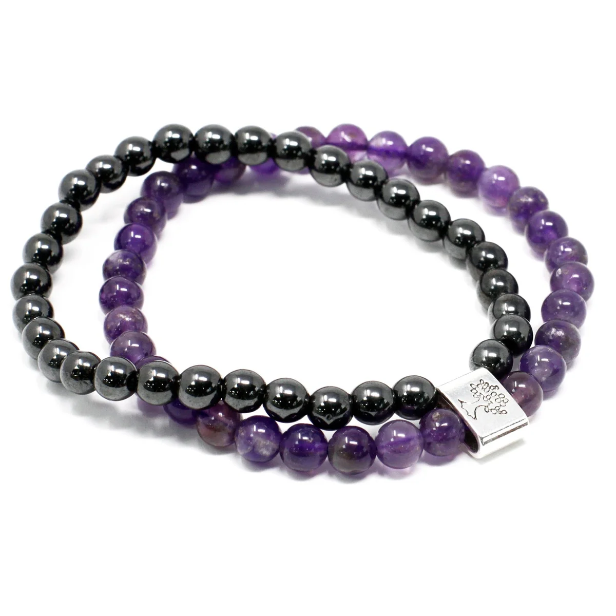 Magnetic gemstone bracelet showcasing amethyst gemstones