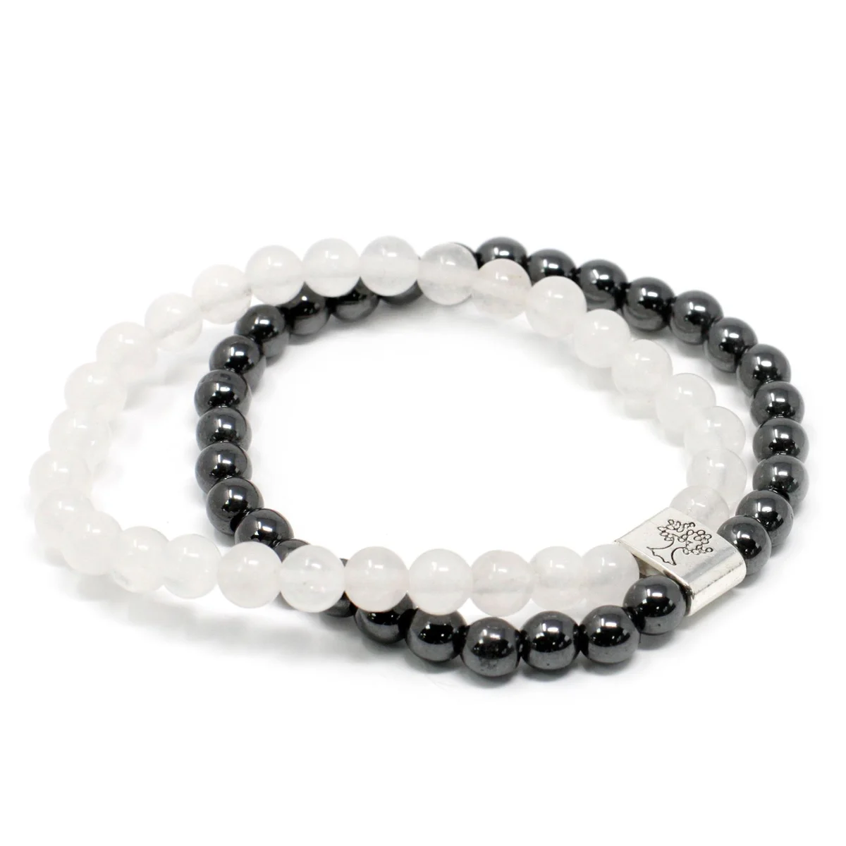 Wristlace featuring a magnetic gemstone bracelet with crystal rock quartz beads