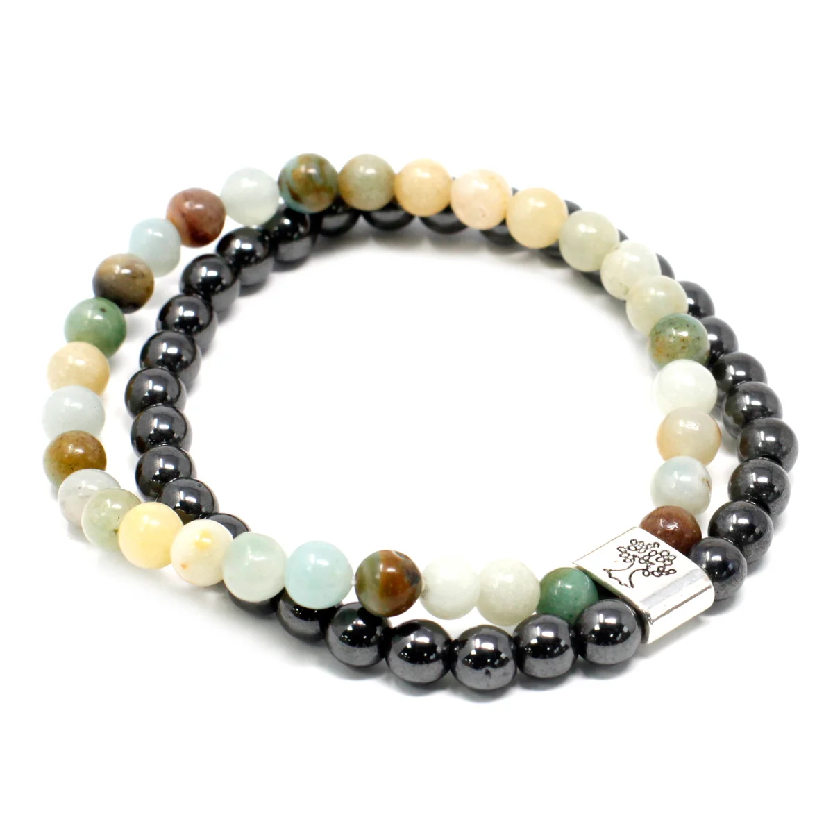Magnetic healing bracelet featuring a polished Amazonite gemstone on a flexible chain
