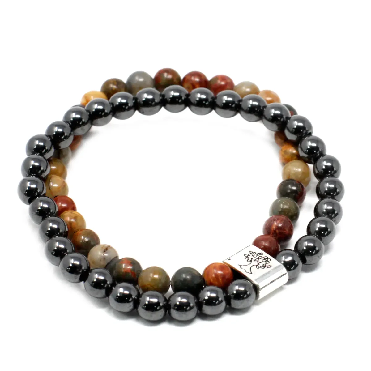 Picasso Jasper bracelet with magnetic clasp shown in photo.