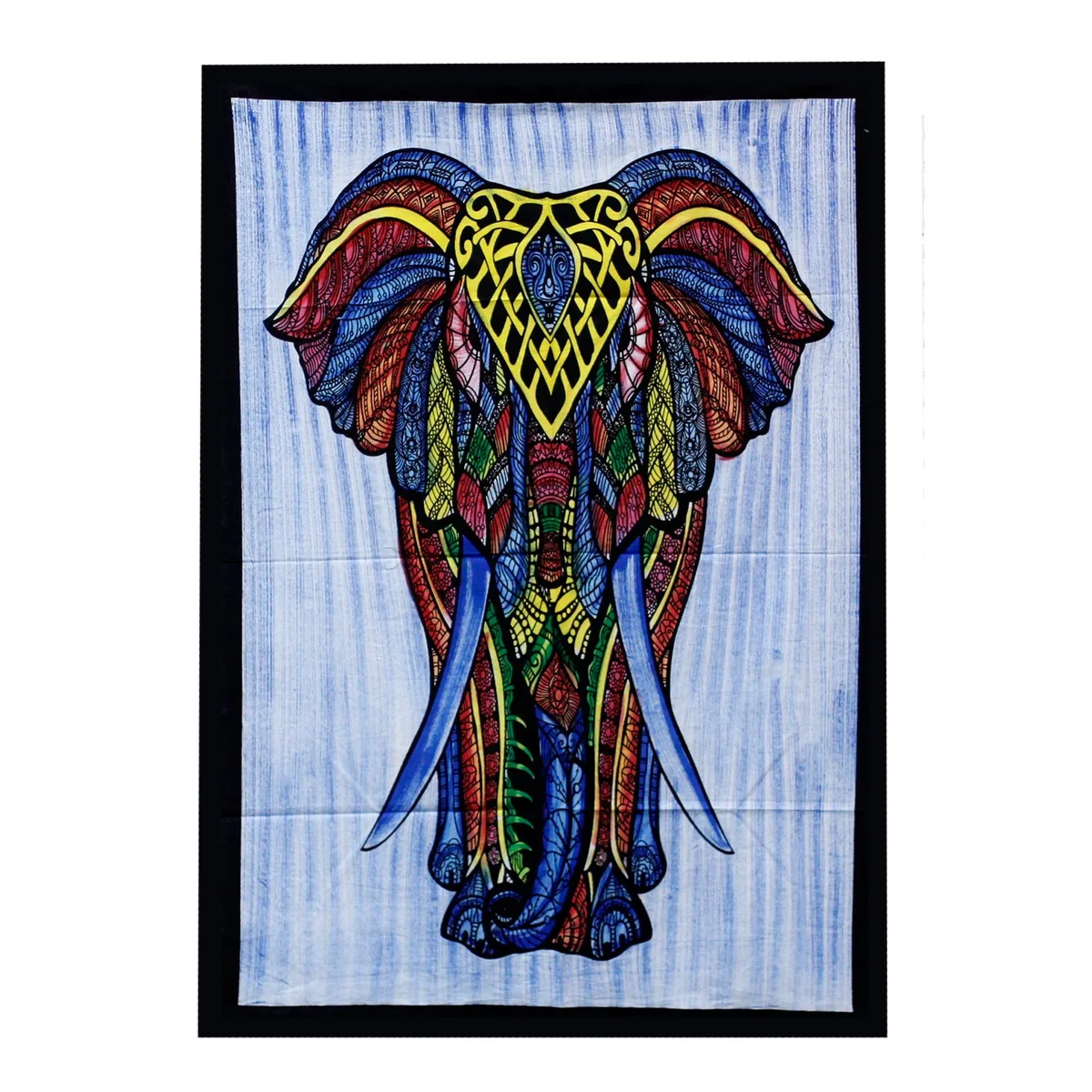 Elephant wall art on handbrushed cotton canvas with soft texture