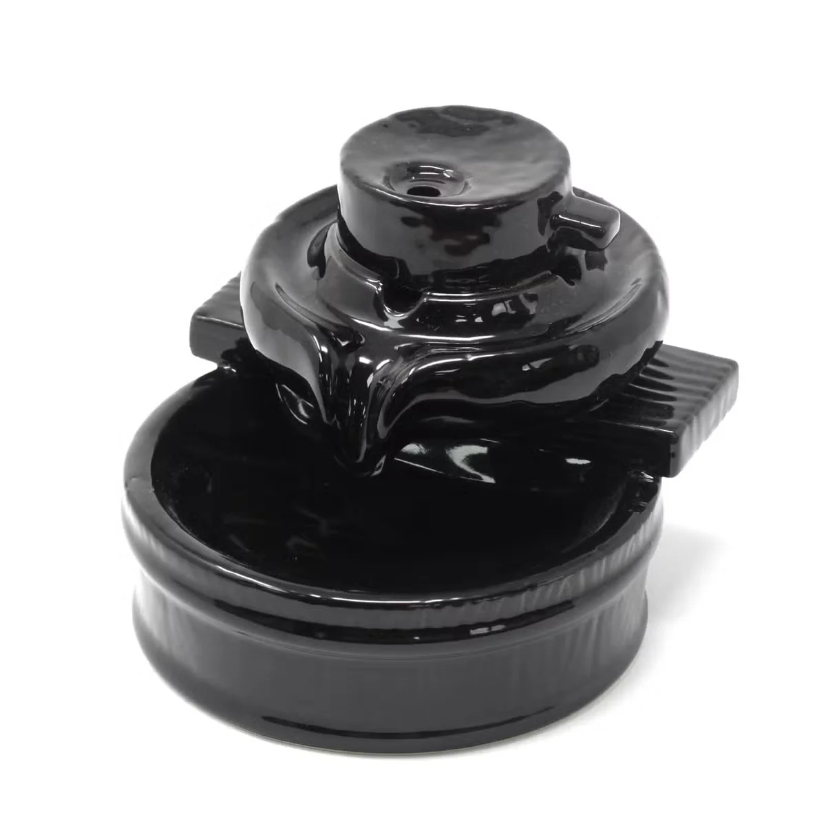 Ceramic Zen Flow backflow aromatherapy incense burner releasing smoke downwards in a calming design