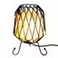 Salt rock brazier with mesh basket, white salt chunks, power cable, and bulb in place