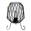 Mesh industrial iron lamp with exposed pole, hanging cable, and bright bulb – industrial style lighting