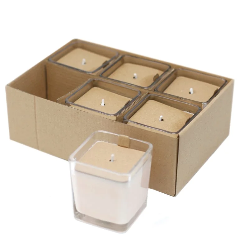 White label soy wax jar candle, glass jar with label, cucumber and mint fragrance, subtle green leaves