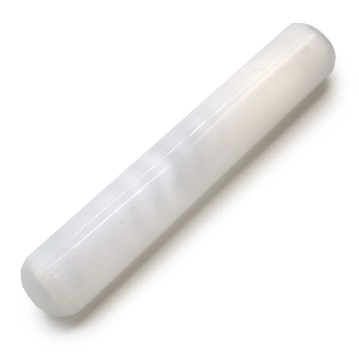 16 cm selenite wand, round ends, clear crystal strip