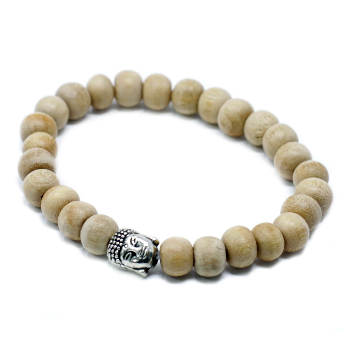 Buddah bracelet with fragrant sandal beads and a Buddha bangle – stylish gold bead accessory