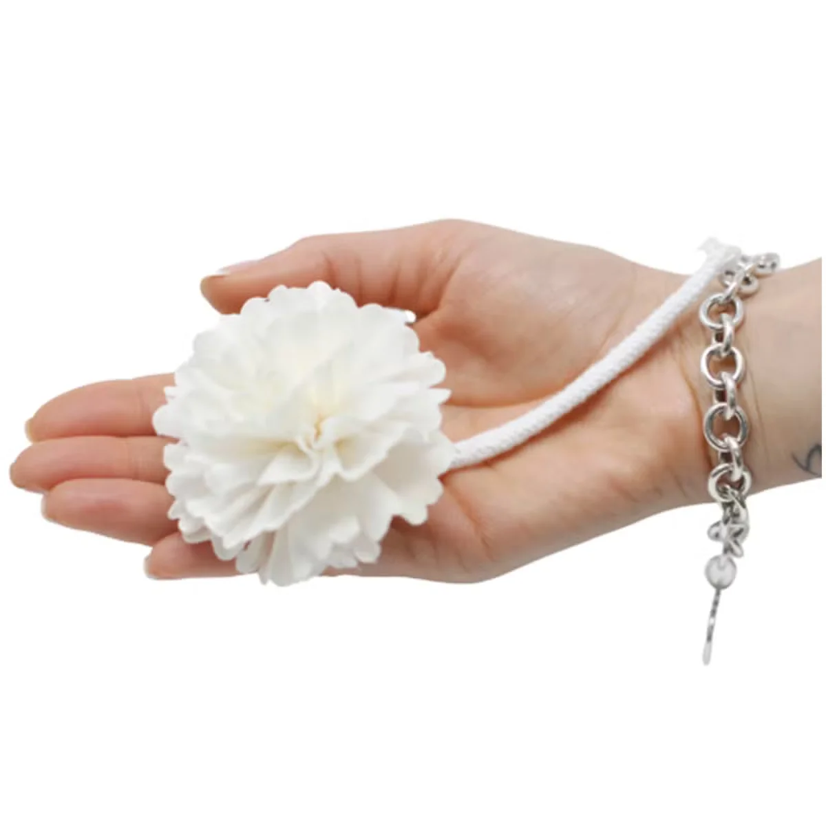 Medium carnation on string as a natural diffuser flower accessory, part of flower diffuser accessories set.