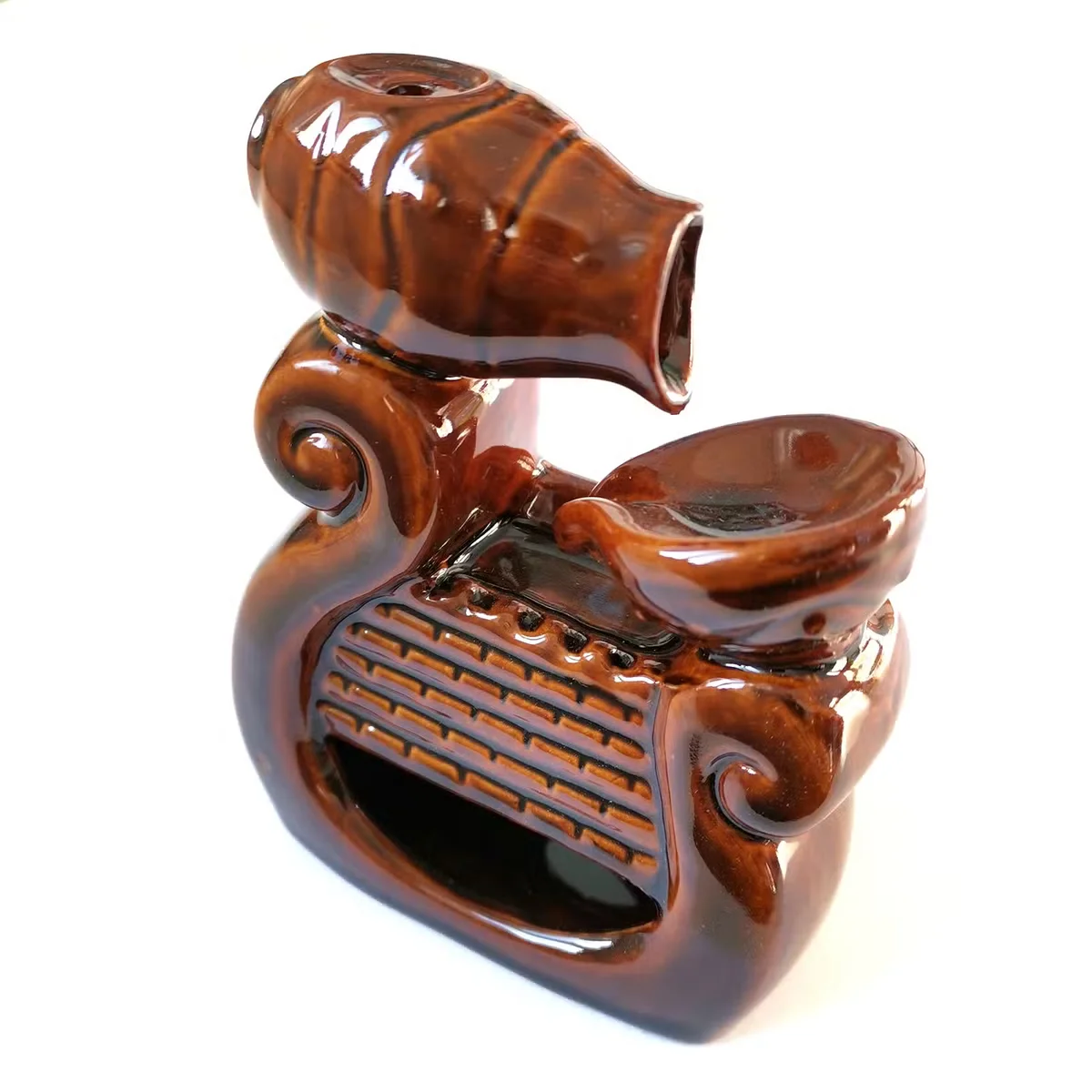 Wiki Waterfall backflow aromatherapy incense burner with cascading smoke effect on a ceramic base