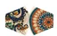 Reusable face mask with golden leaf pattern, stylish adult design, breathable fabric, folding shape.