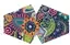 Colourful reusable fashion face mask with funky swirls design on adult mask