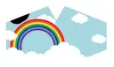 Rainbow kids mask, reusable fashion face mask with vibrant rainbow pattern for children