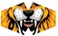 Colorful tiger face mask for kids, reusable, kids’ fashion mask in playful tiger design.