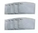 Transparent PM2.5 filter insert for mask, rectangular shape with visible edge, labeled adult.