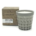 Set of decorative candle holders in vintage garden style with green leaves and pastel blooms, reflecting rustic elegance.