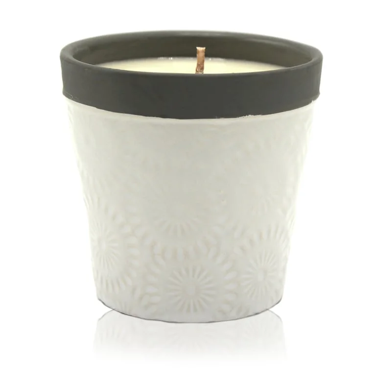 Vanilla scented candle pot from Home is Home.