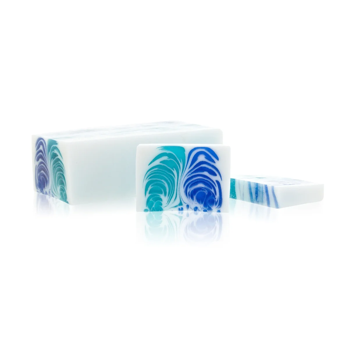 Handcrafted 1.2kg marine fresh soap loaf, smooth white texture.