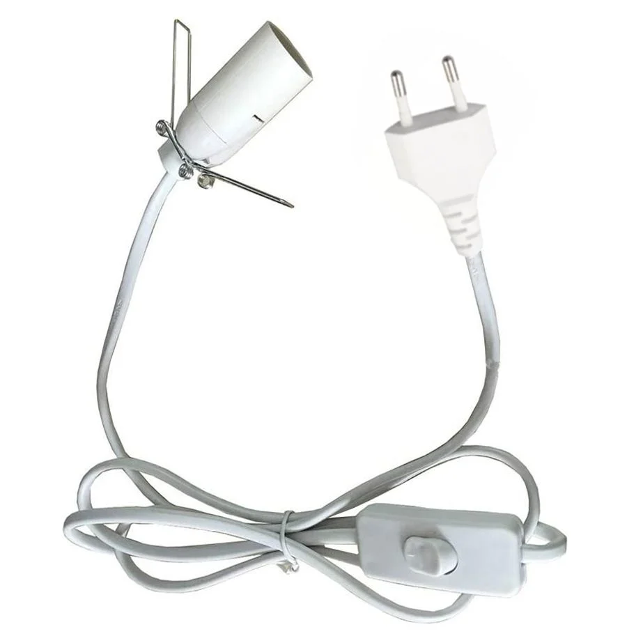 White fitting cable EU coiled neatly on a white background for electrical installations