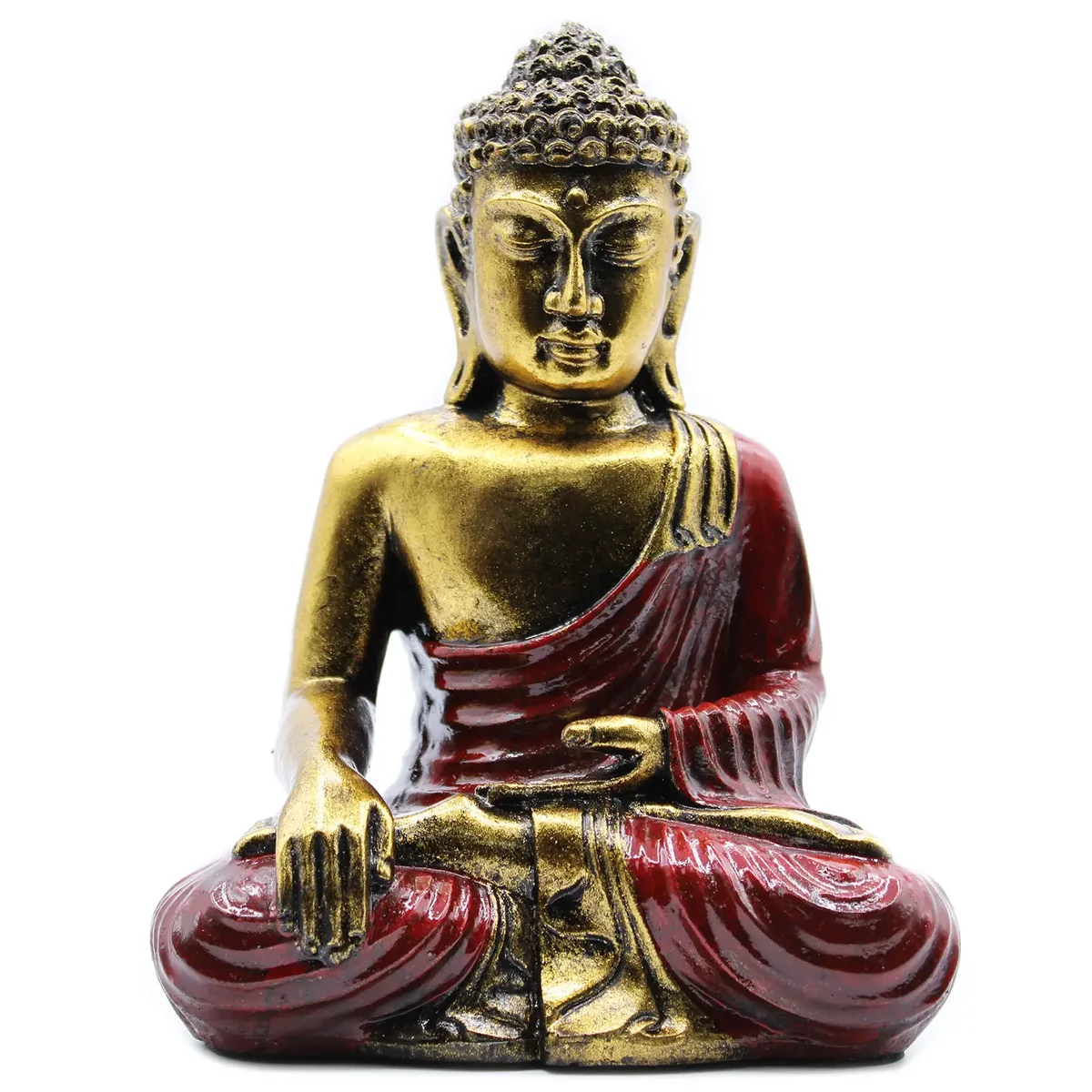 Large red and gold Buddha figurine ornament