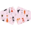 Pink cats reusable fashion face covering for adults, featuring playful cat pattern on soft fabric.
