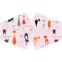 Pink cats fashion face mask uk, reusable adult mask featuring playful cat prints