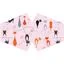 Washable face covering in bright pink with playful cat prints, suitable for adults, reusable fashion mask.