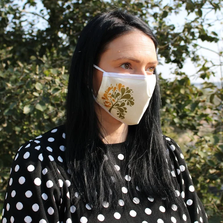 Reusable adult face mask, Golden Tree design.