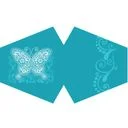 Reusable fashion face covering in blue with a butterfly pattern, designed for adults.