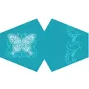 Reusable blue butterfly face mask, adult size, featuring a printed blue butterfly pattern