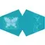 Stylish face mask in blue butterfly design, reusable adult face covering.