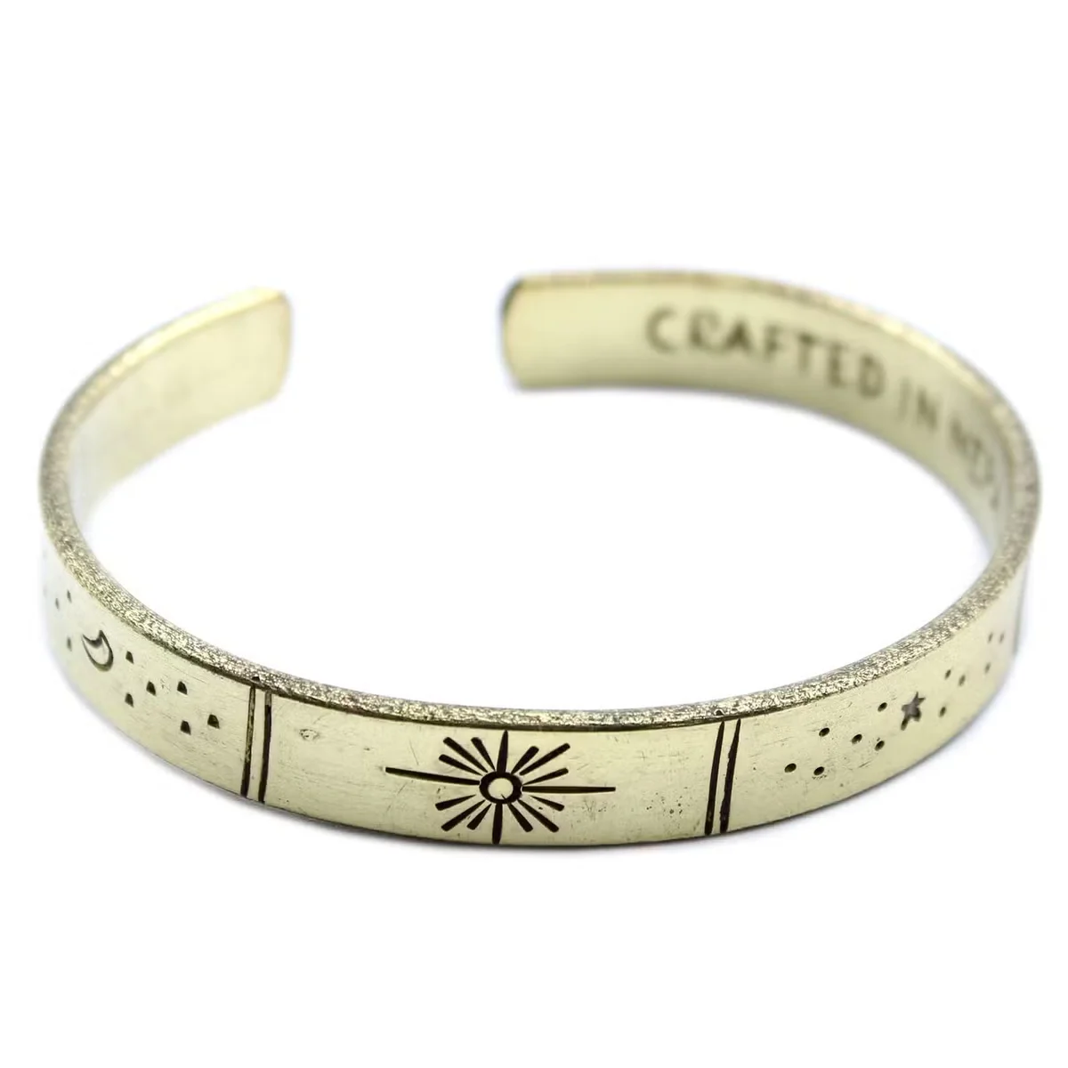 Bronze-inspired bracelet with galaxy, stars and earth motifs – earth themed jewellery