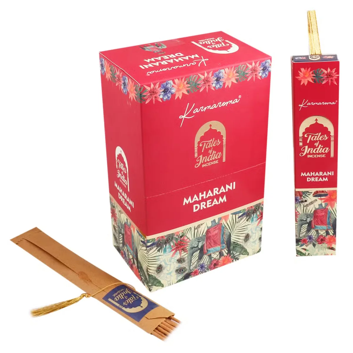 Tales of India Maharani Dream fragrant incense sticks in decorative packaging on white background