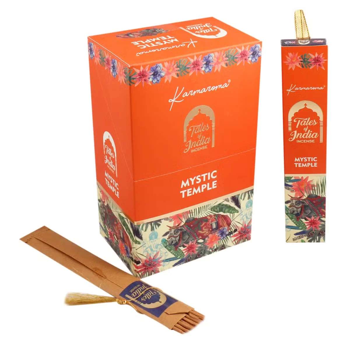 Tales of India Mystic Temple incense sticks with packaging, ideal for home incense decor and aromatic ambiance