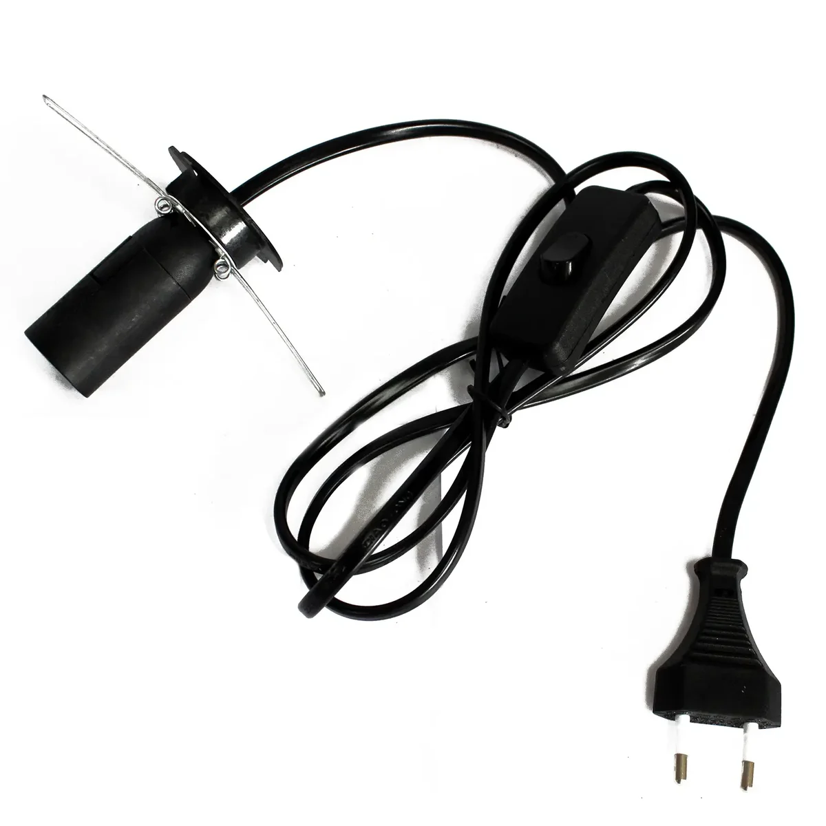 EU salt lamp fittings displayed on a white background showing electrical components for salt lamps in EU style plugs