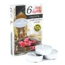 Set of 6 oriental scented tealights arranged on a flat surface.