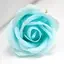 Medium rose shaped bath soap flowers in baby blue.