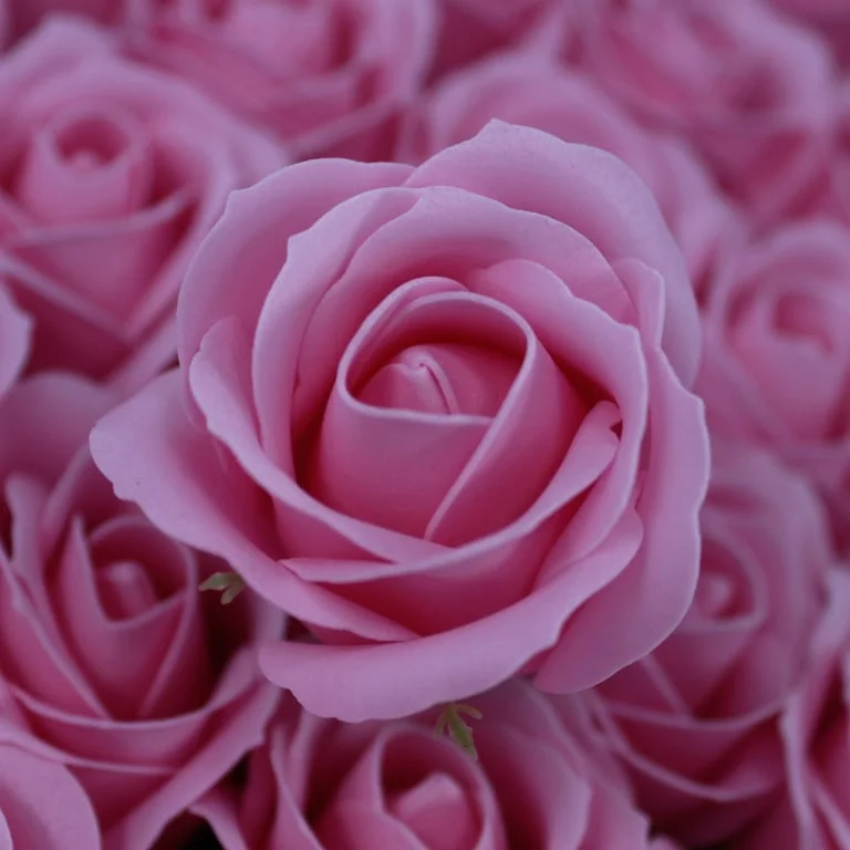 Blush soap rose – a medium‑sized rose‑shaped craft soap.