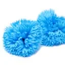 Decorative soap flowers in sky blue, handcrafted carnation petals.