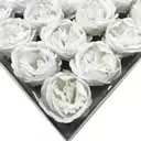 White extra‑large peony decorative soap flower, handcrafted soap blossom.