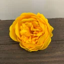 Extremely large yellow soap flower shaped like a peony.