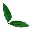 Tall craft flower leaf decor items arranged in a decorative display.
