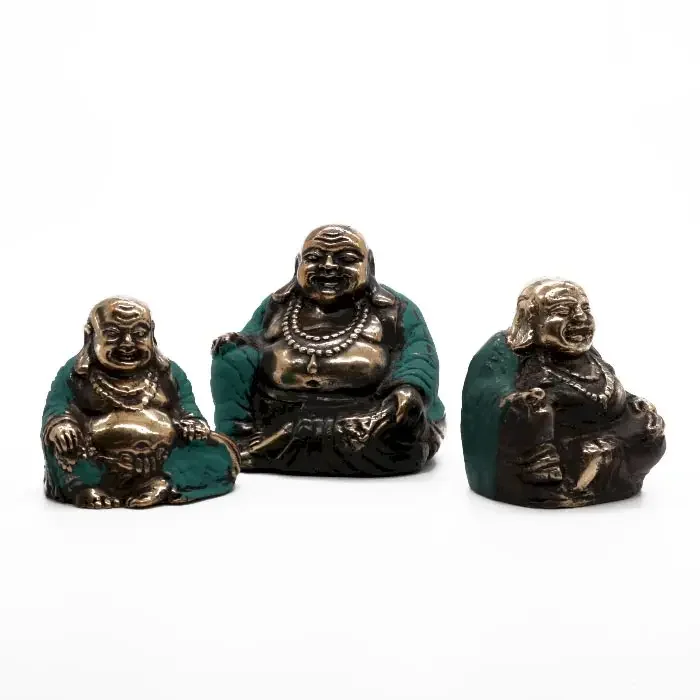 Set of 3 Happy Buddha figurines in assorted sizes, Buddha figurine set for home decor or gifting