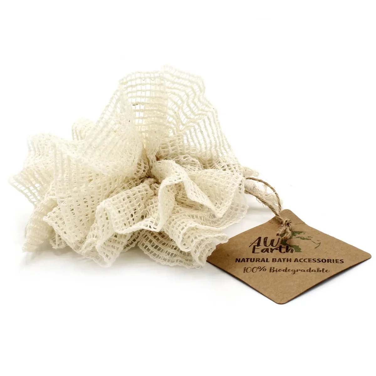 Nature scrunchy made from rami fiber, 55gm, shown against a plain background