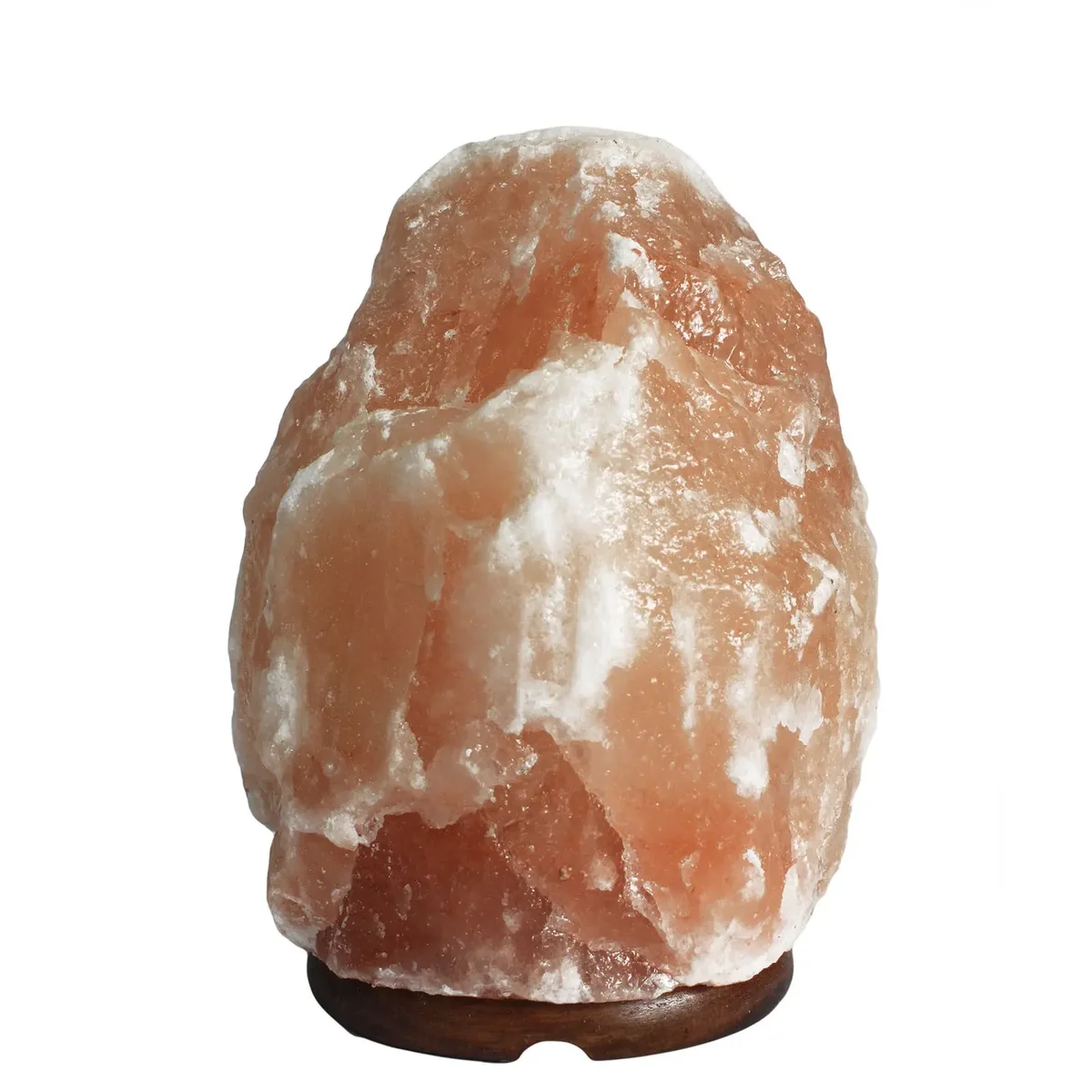 quality salt lamp with natural salt base, rounded shape, warm amber glow