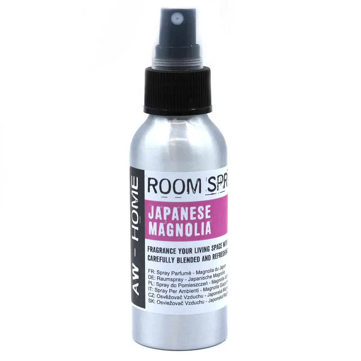 100ml room spray bottle with Japanese Magnolia label on a white background